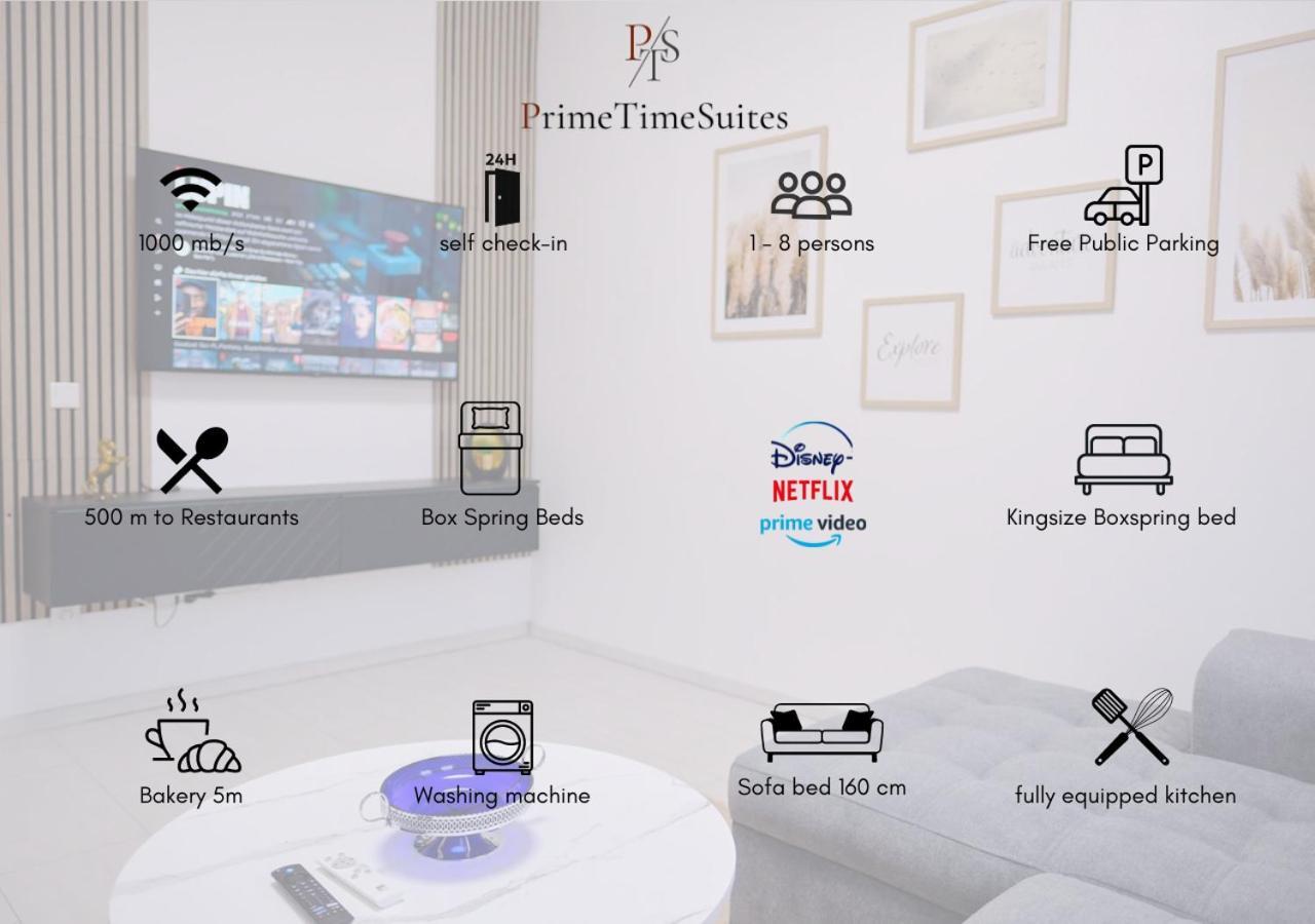 Primetime Suite Fuer 8+Kueche/Wifi Essen Esterno foto